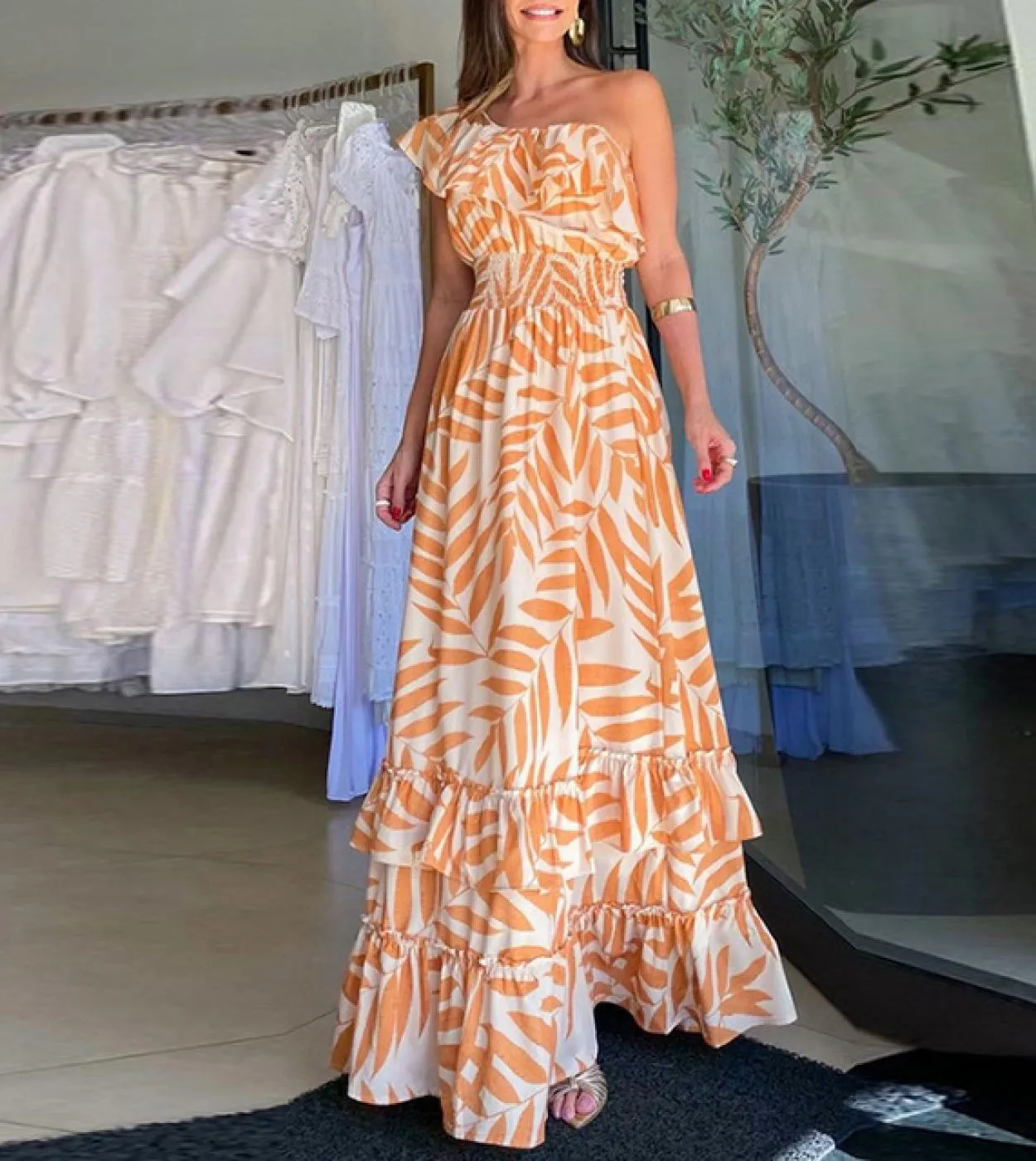 Abito da donna con bretelle in raso con spacco alto Elegante abito da sera con taschino in vita con scollo a V Abito lungo da se