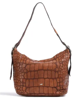  Campomaggi Borsa hobo pelle di vacchetta goffrata marrone  