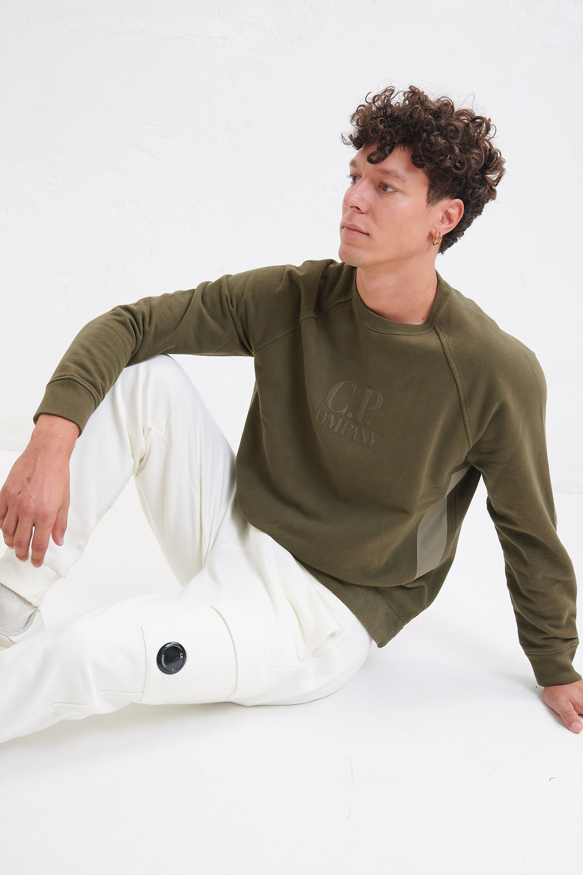 C.P. COMPANY Felpa girocollo con logo grande sul petto