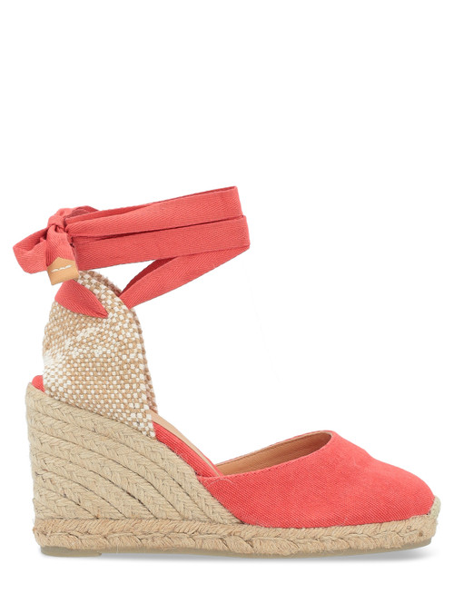 Espadrillas Castañer Carina in tessuto color salmone