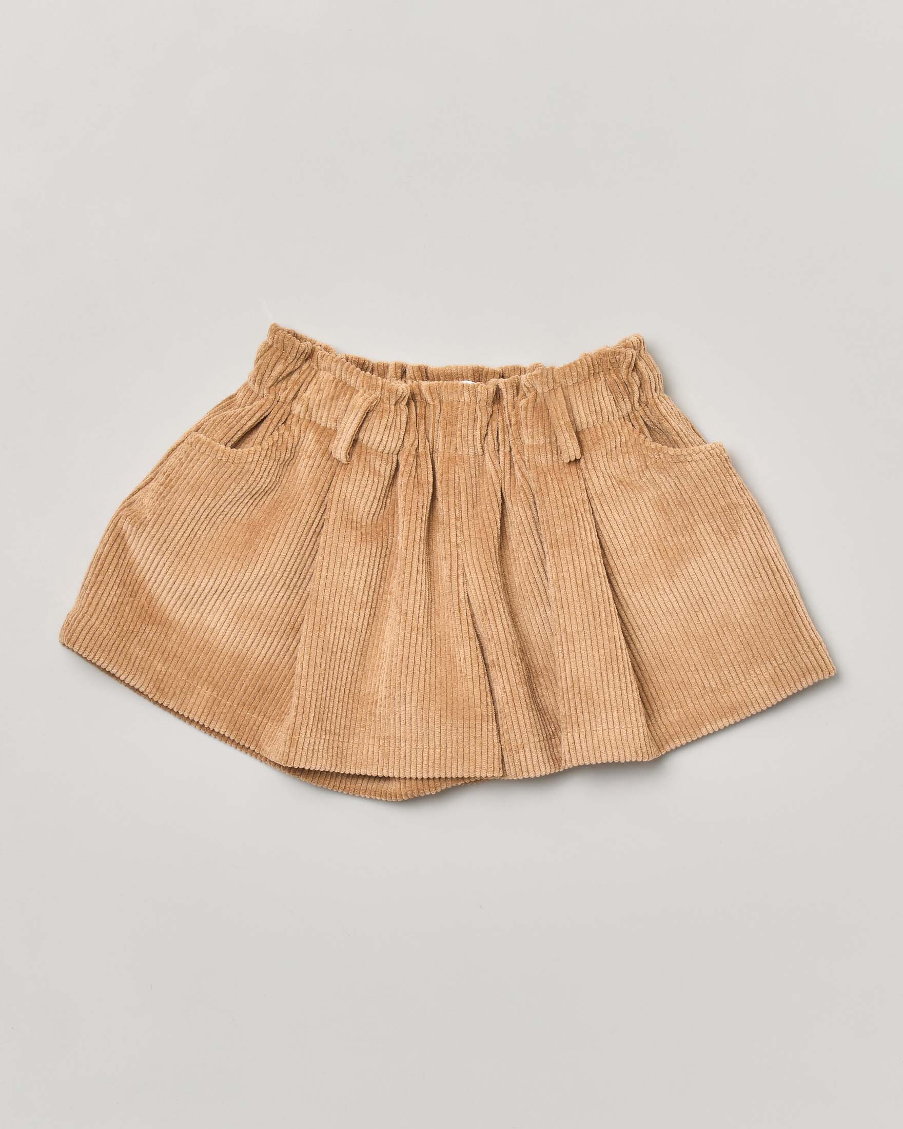 Gonna in velluto color cammello 4-7 anni