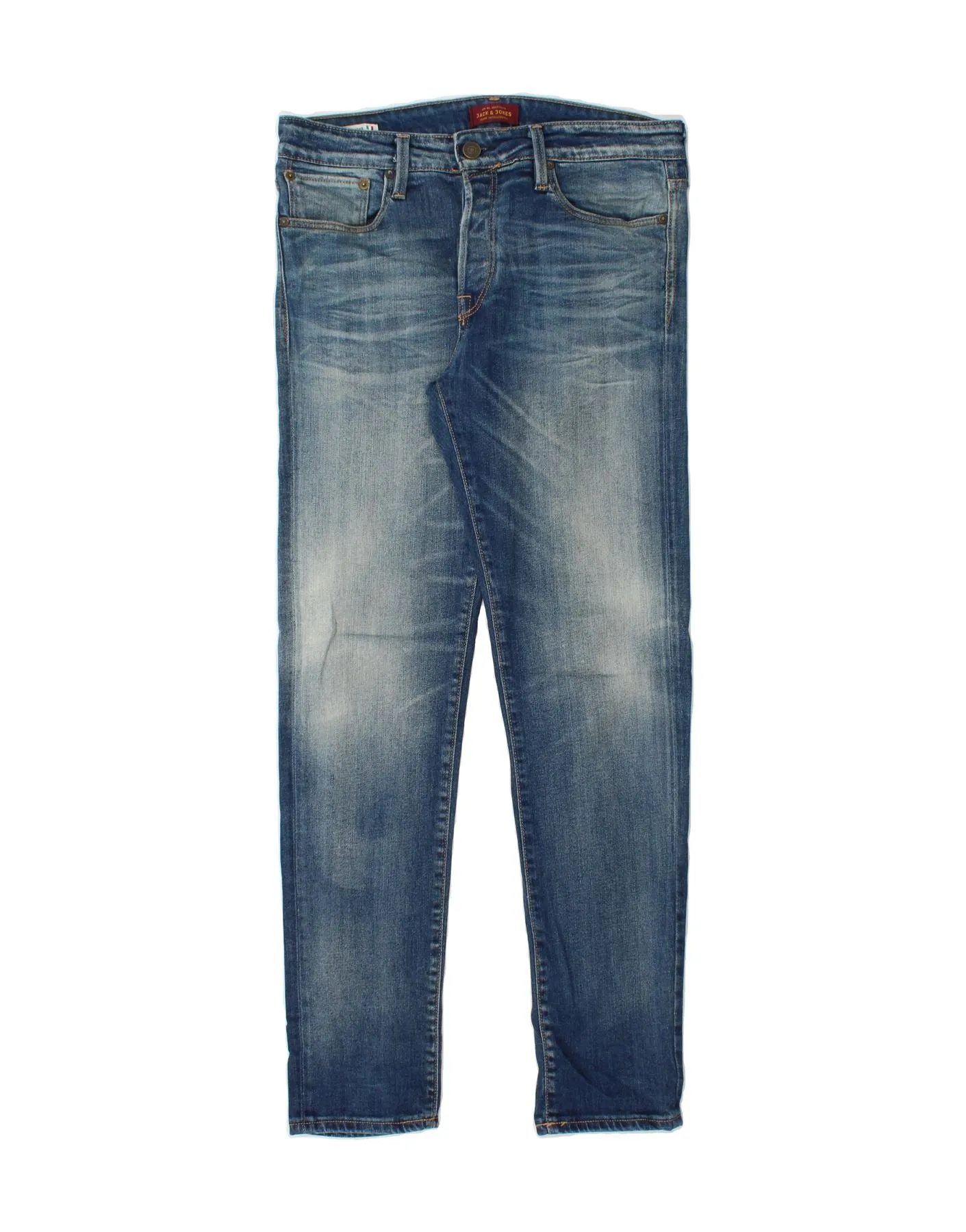JACK & JONES Mens Mike Comfort Fit Slim Jeans W32 L34 Blue Cotton