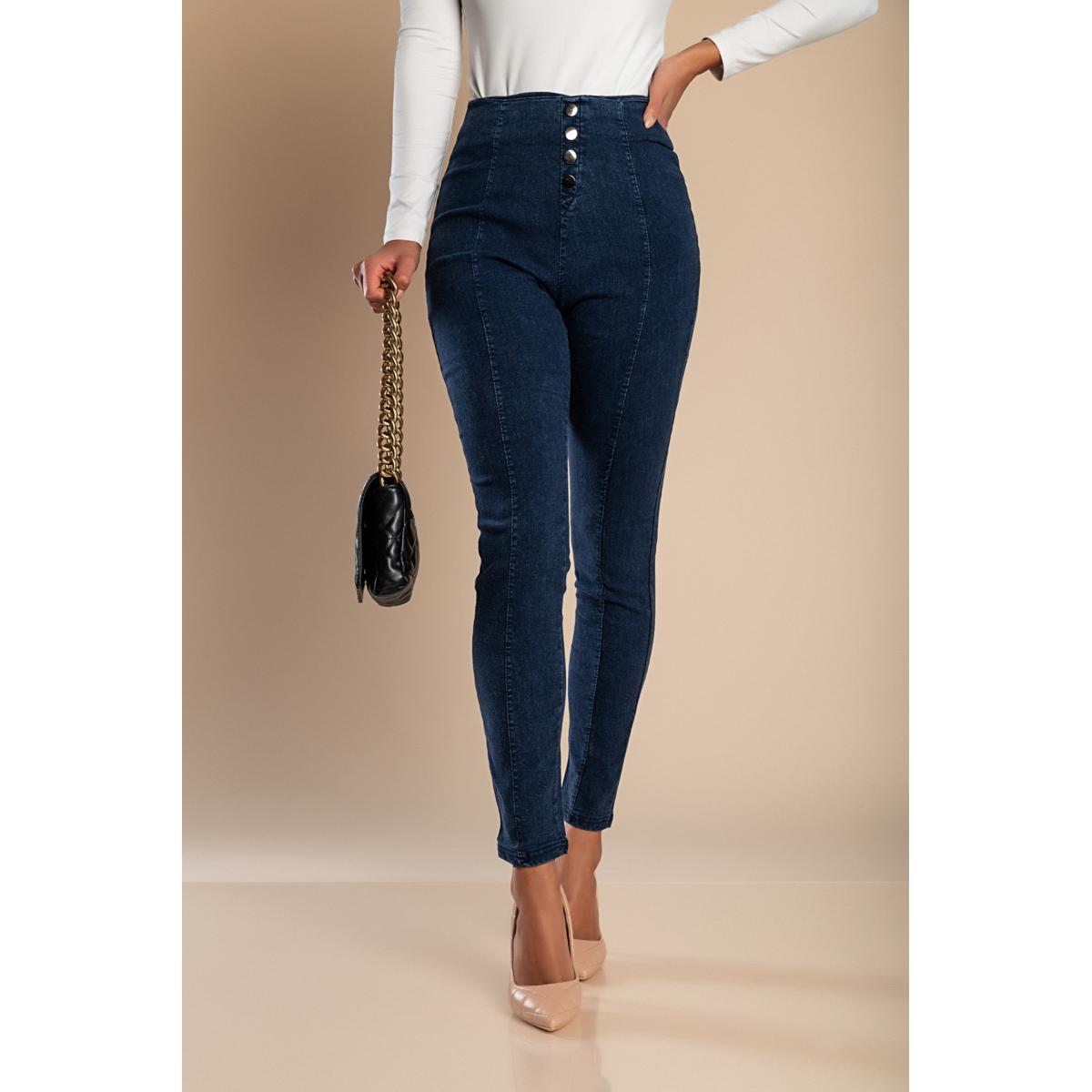 Leggings imbottiti a vita alta, blu