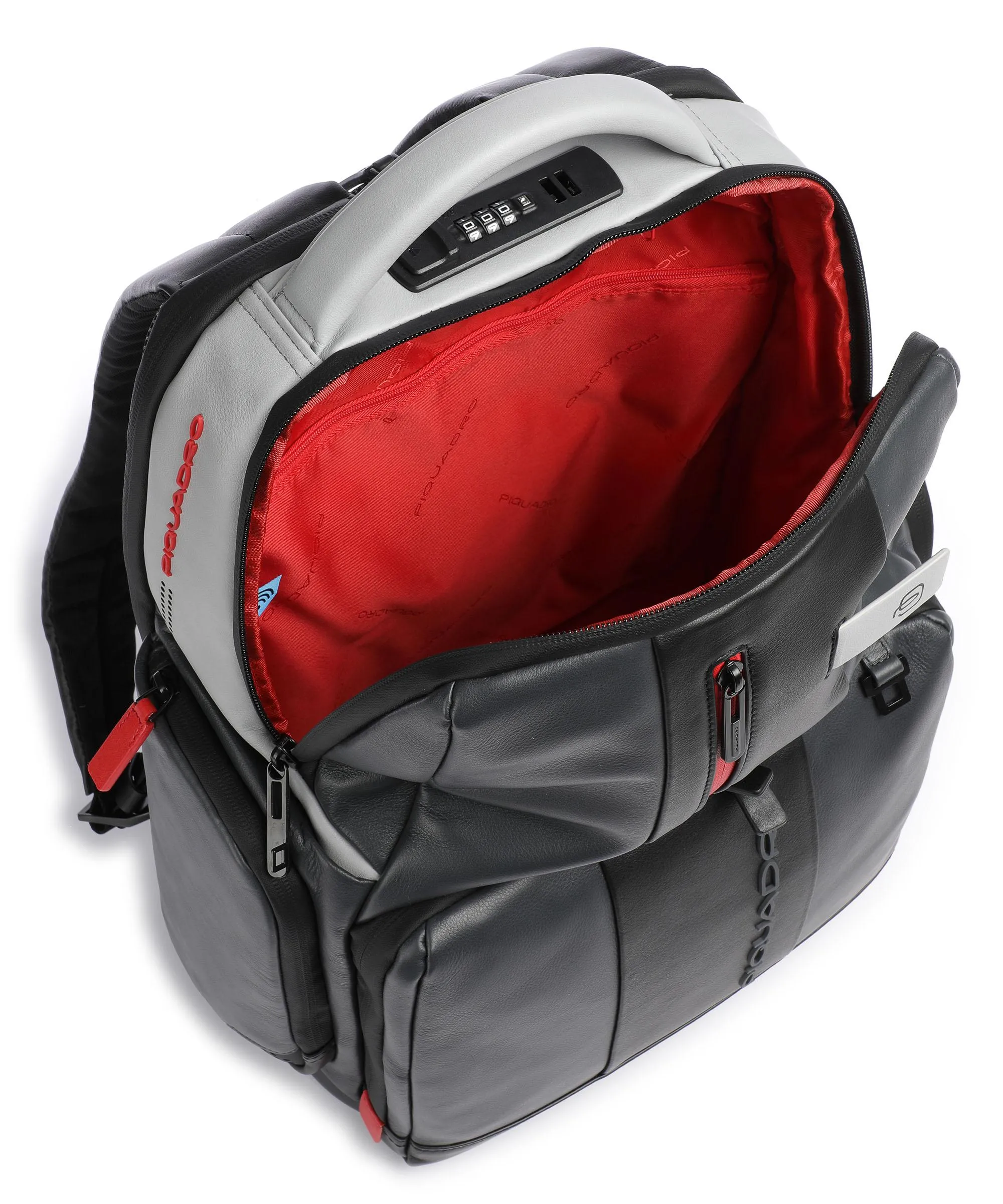  Piquadro Urban Zaino porta pc 15″ pelle di vacchetta grana nero/grigio  