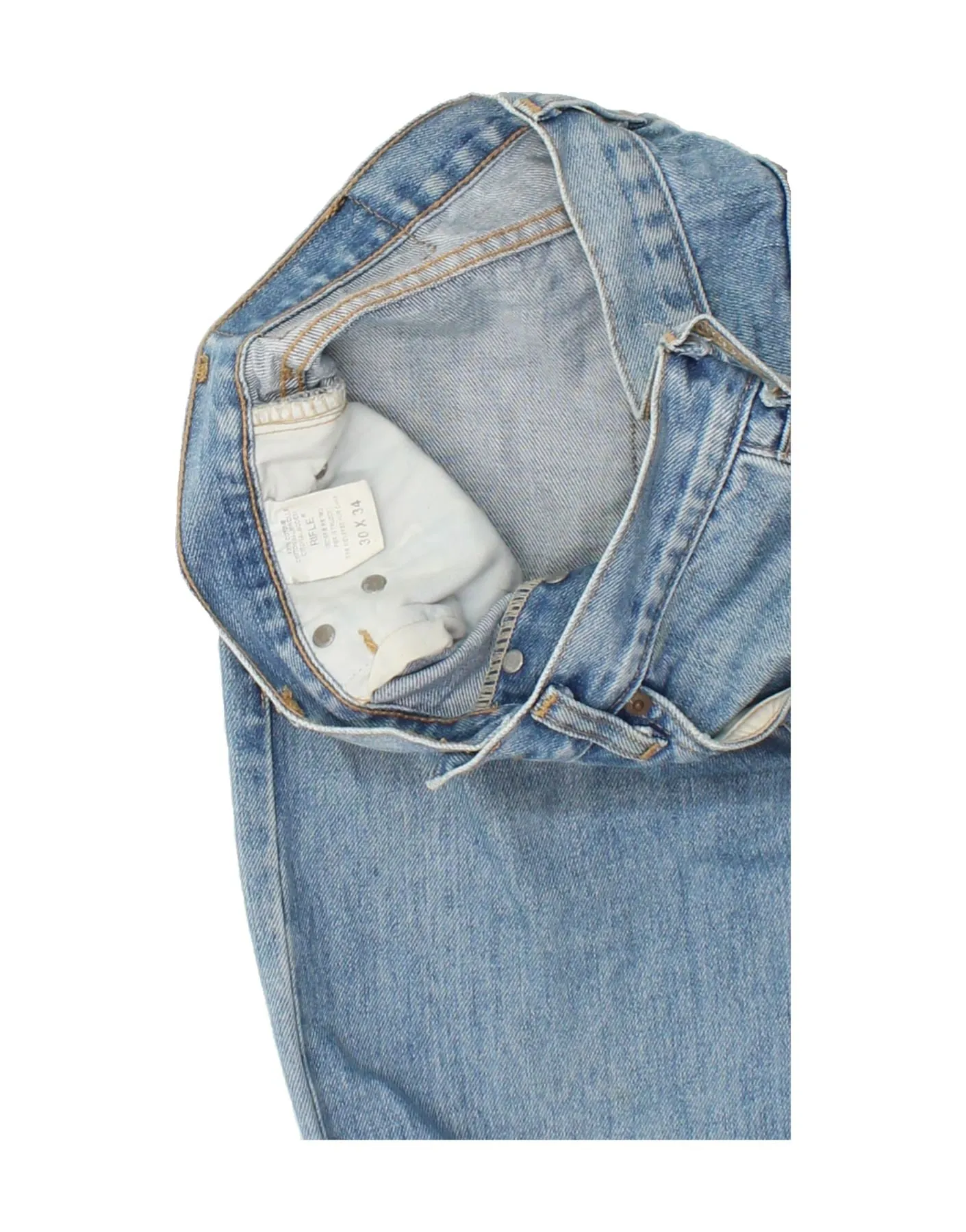 RIFLE Mens Straight Jeans W30 L34 Blue Cotton