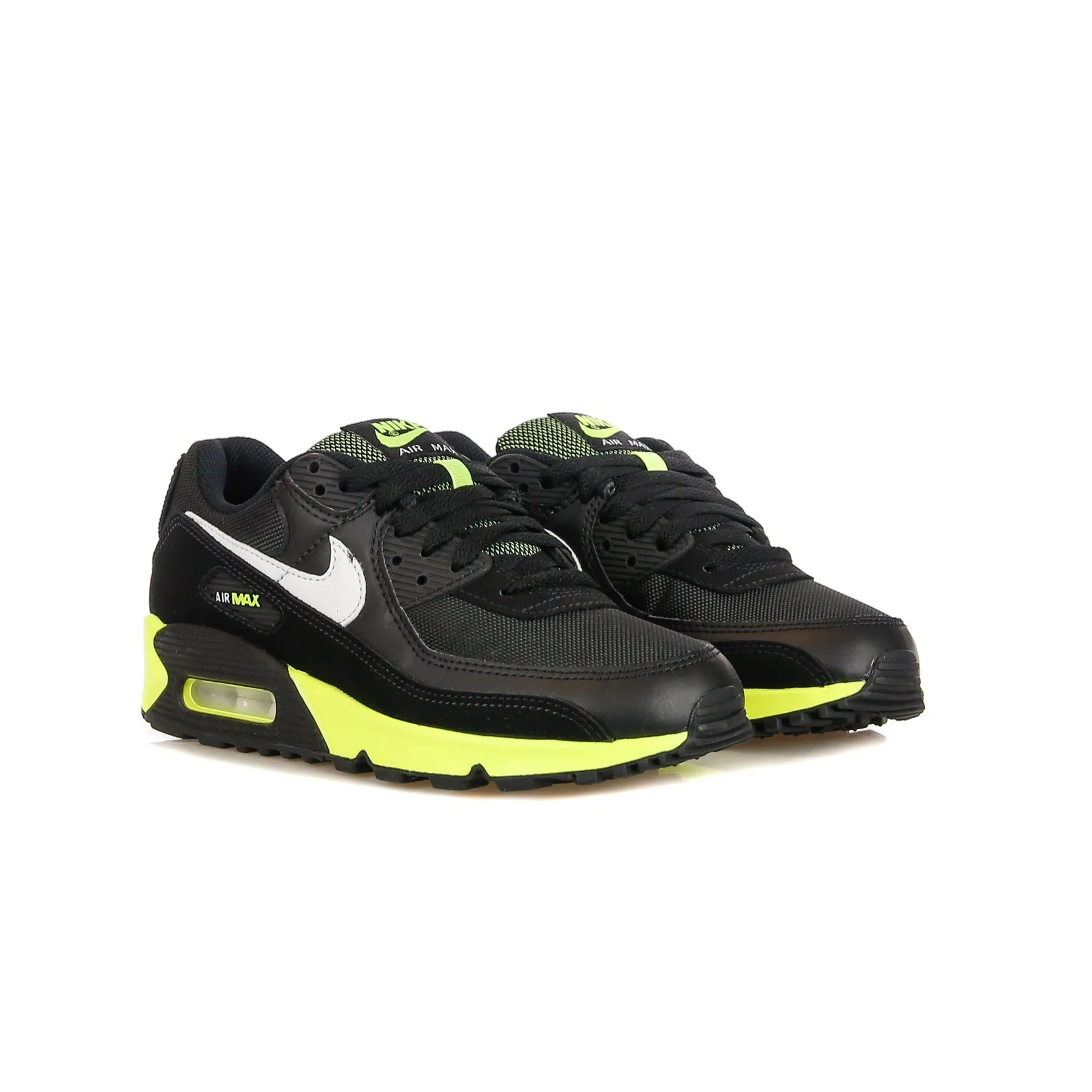 Scarpa Bassa Uomo Air Max 90 Black/white/hot Lime