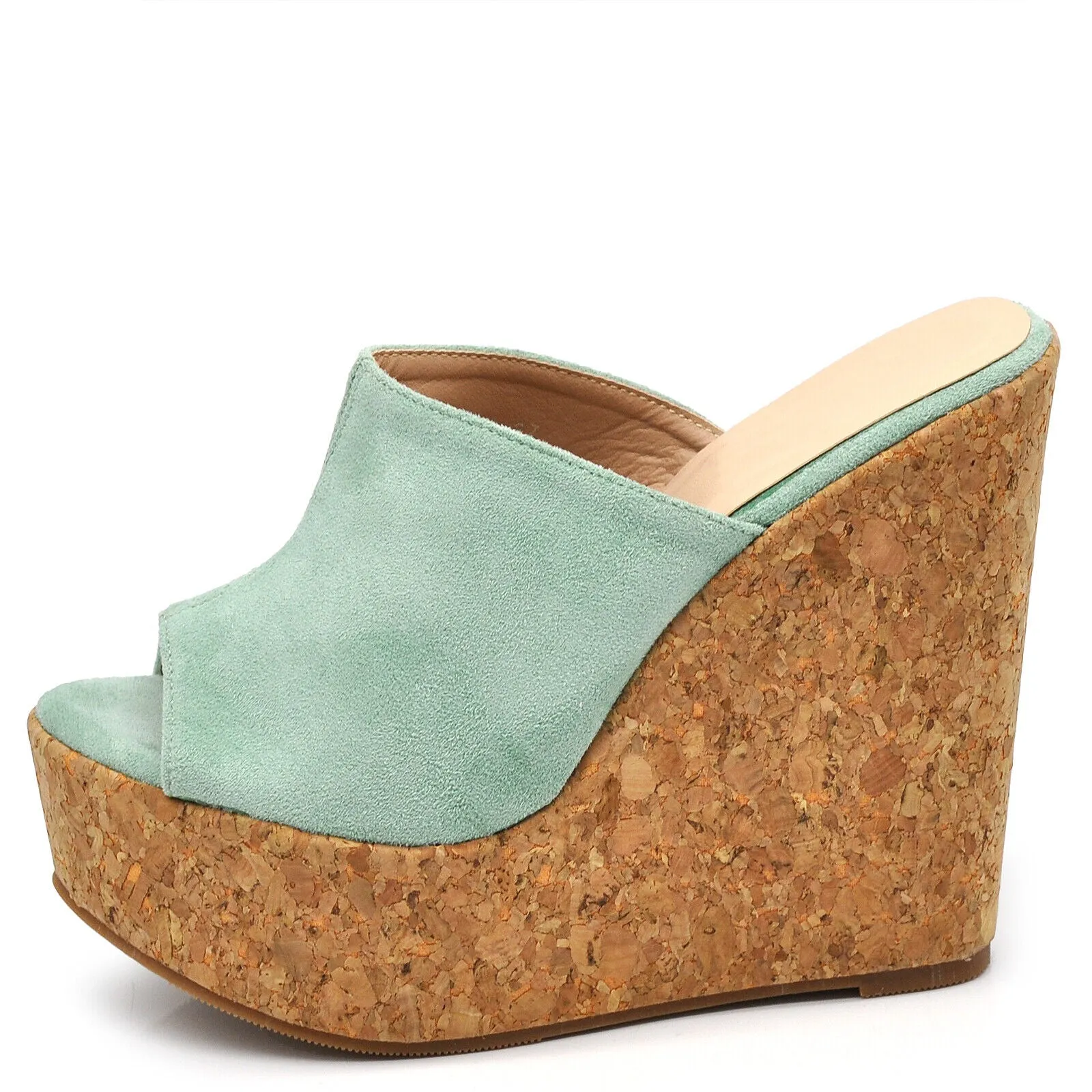 Scarpe Sandali Ciabatte Zoccoli Da Donna Con Zeppa Alta Simil Sughero 2801