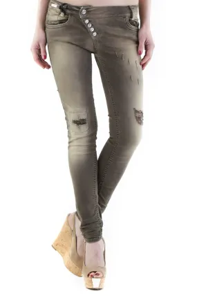 Sexy Woman jeans delavè marrone   