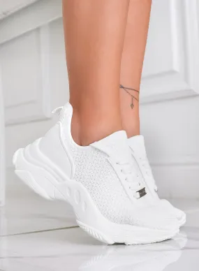 SHELBY - Sneakers Alexoo bianche in tessuto elastico traforato