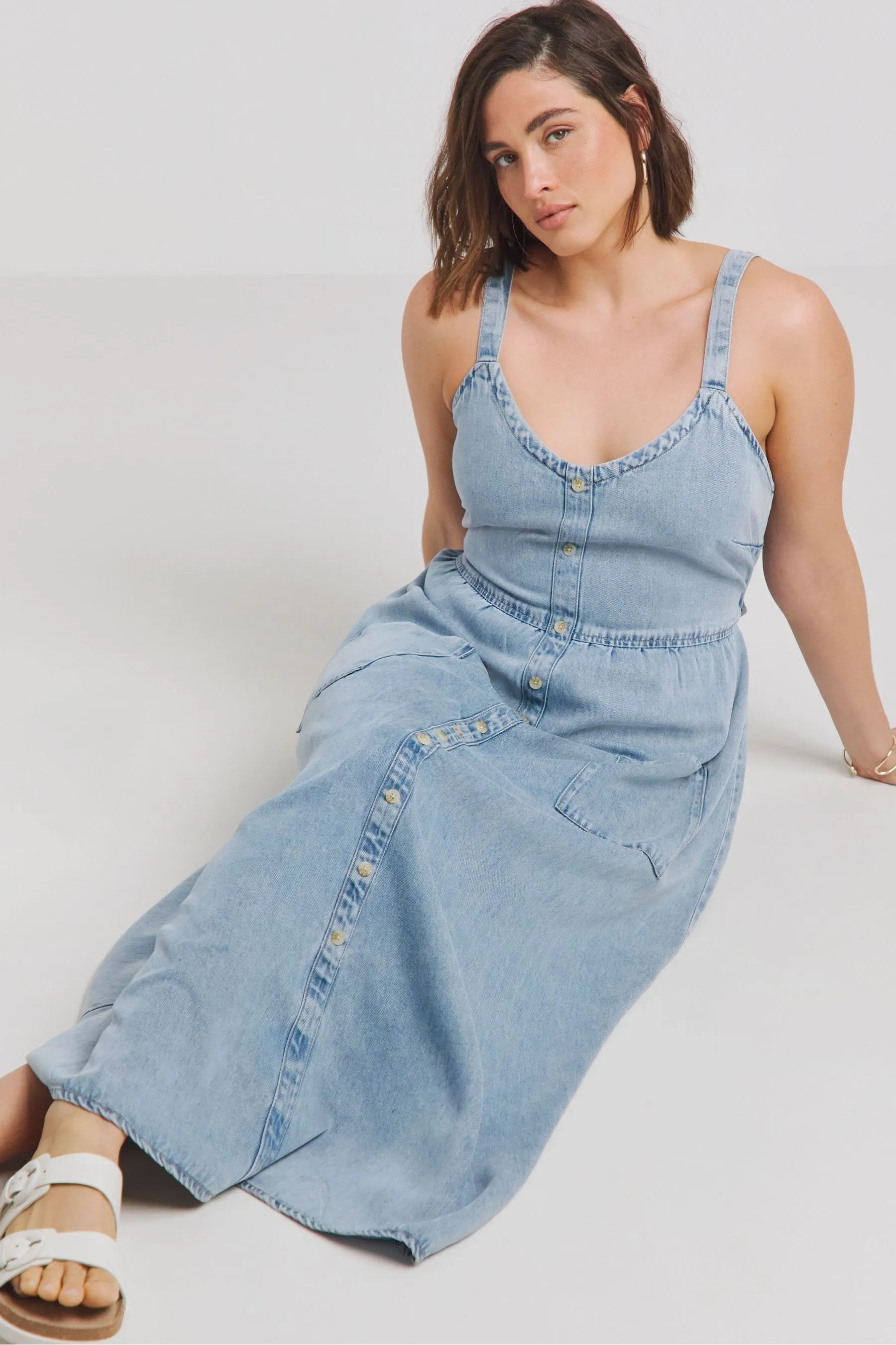Simply Be - Abito maxi in Tencel Fiocco sul retro