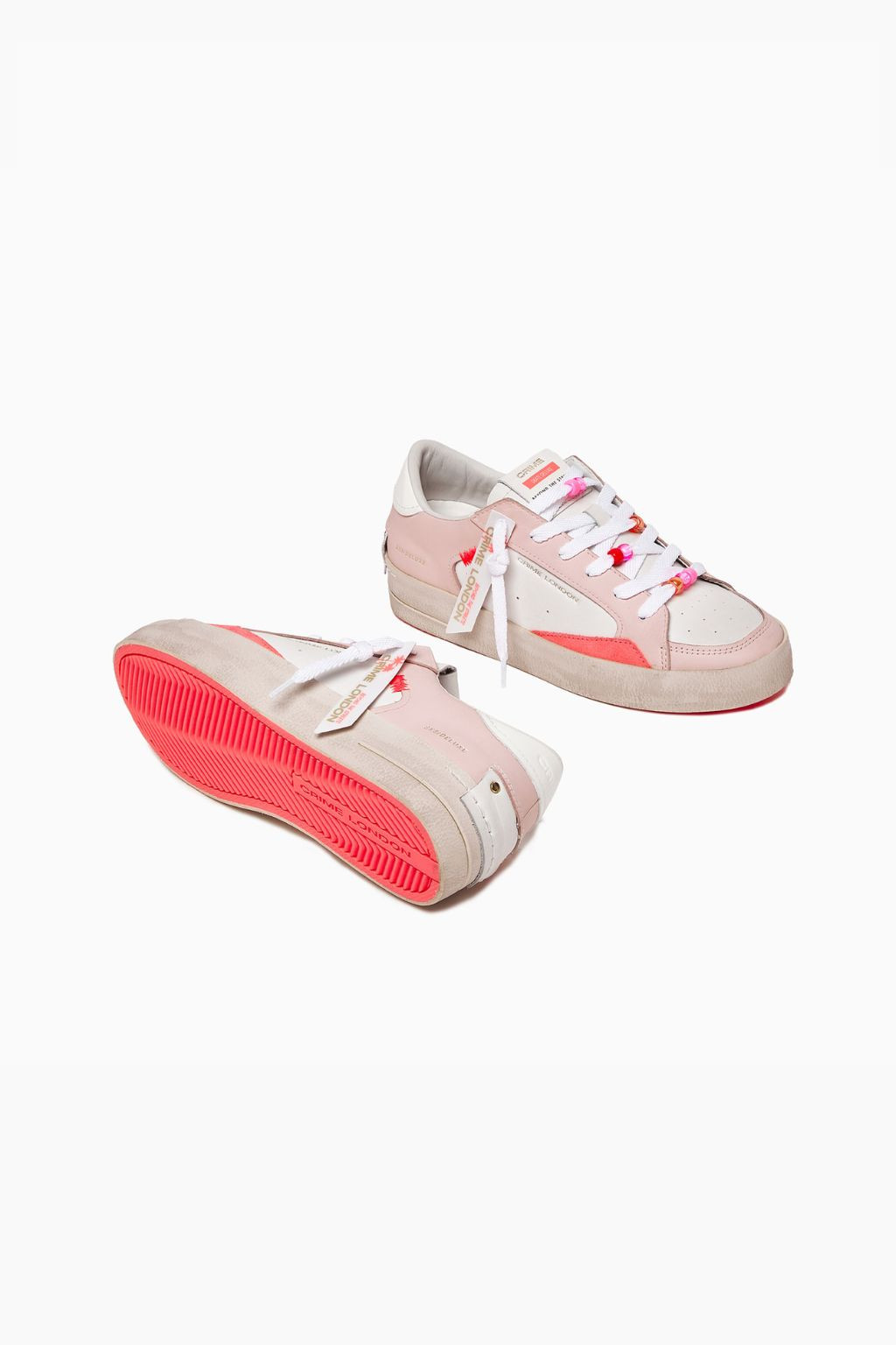SNEAKER DONNA BIANCA/ROSA SK8 DELUXE PERLINE CRIME LONDON 27100