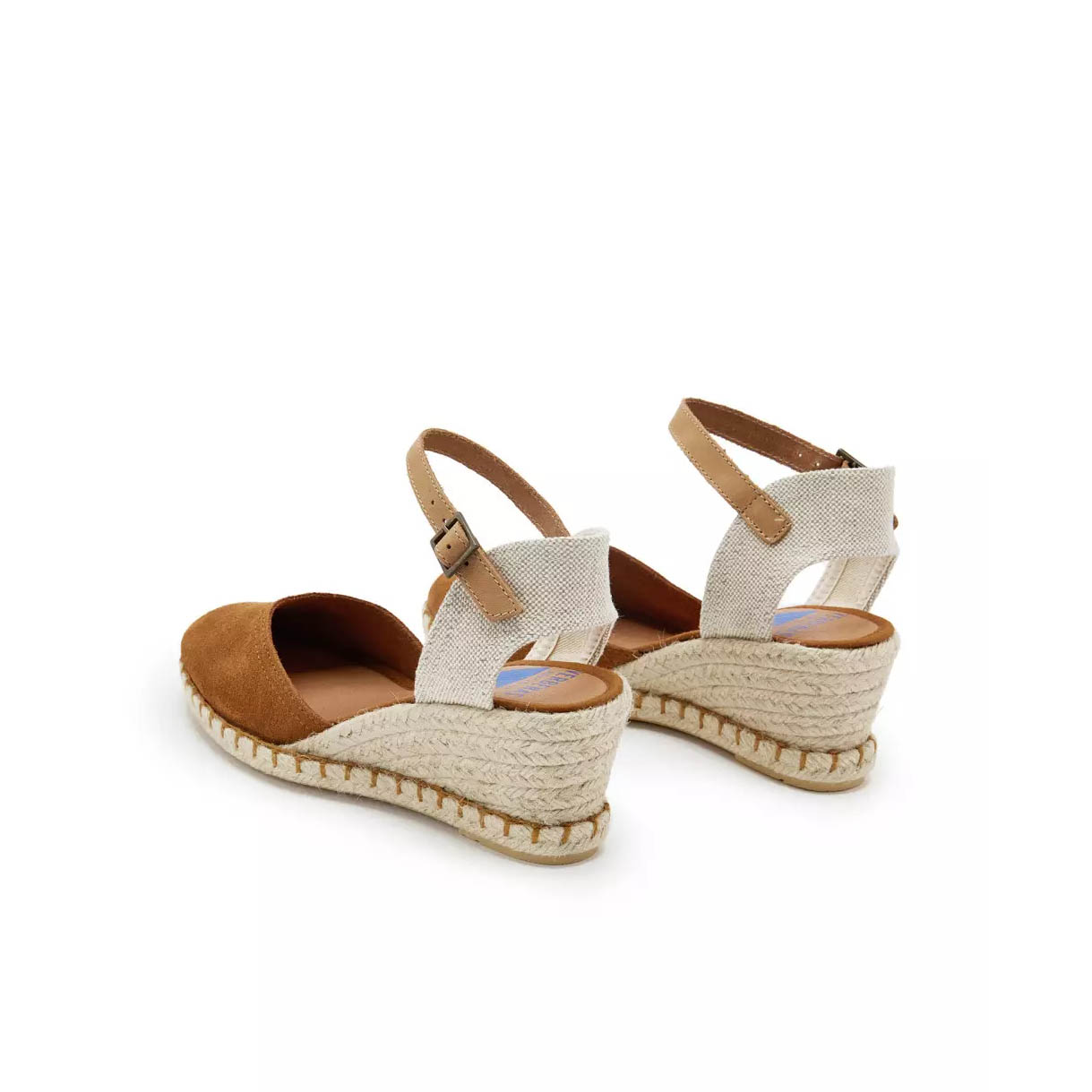 Verbenas espadrillas con zeppa in suede cuoio